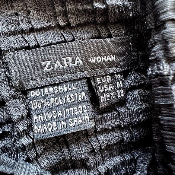 ZARA Black Semi-Sheer Sleeveless Top Size M - Picture 4 of 7